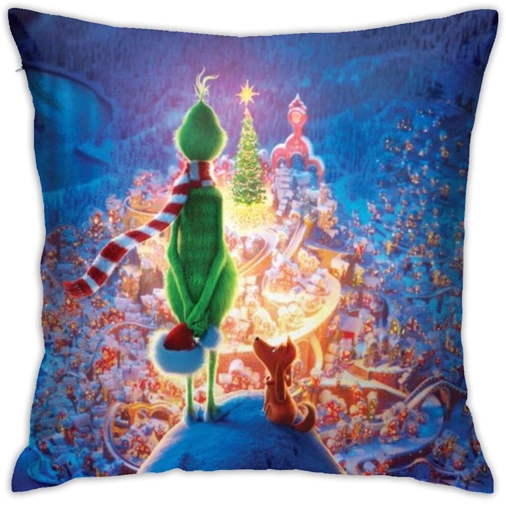 The grinch Christmas Pillow Covers ONLY, Throw Pillowcase Couch Pillows 18"X18"